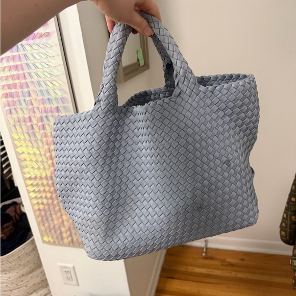 Naghedi Light Blue Woven Tote Bag - Picture 7 of 16